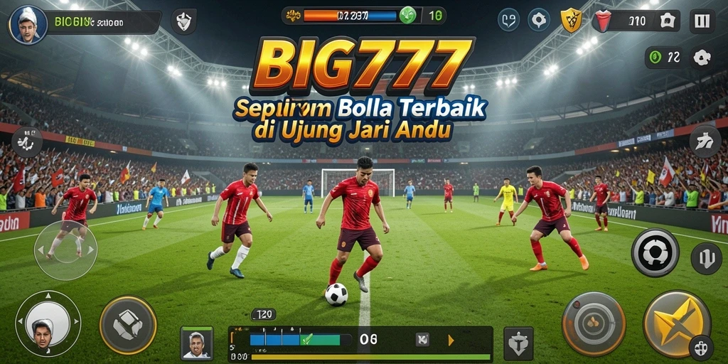 Tangkapan layar gameplay BIG777 dengan aksi sepak bola yang menegangkan.