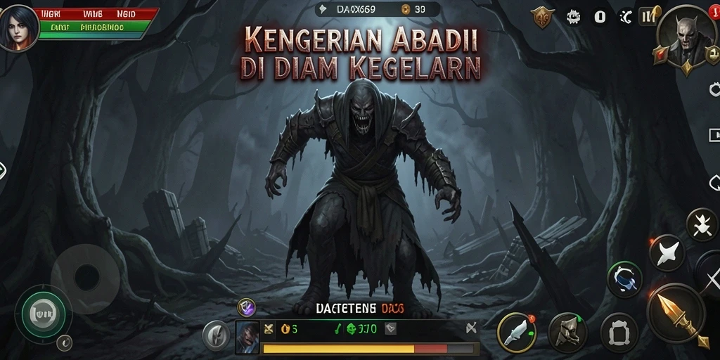 Screenshot gameplay DAX69 dengan suasana horror yang mendebarkan.