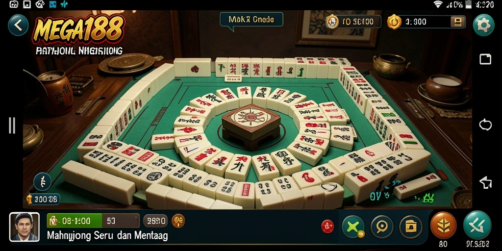 Tampilan gameplay MEGA188 dengan tantangan Mahjong yang mendebarkan.