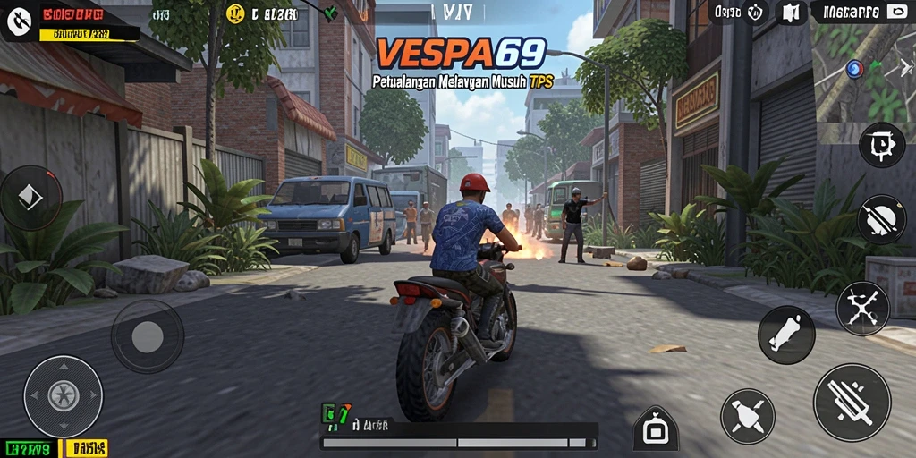 Tampilan menarik dari gameplay VESPA69 yang menegangkan.